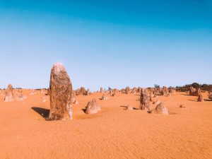 Pinnacles Desert, Côte ouest Australienne, sable jaune